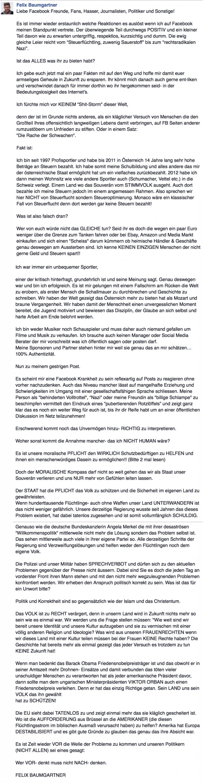 Felix Baumgartner Jan Böhmermann Netz Internet Viral Flüchtlinge 