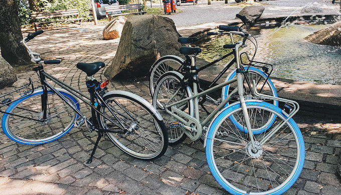 Fahrrad Mit Blauen Reifen Münster