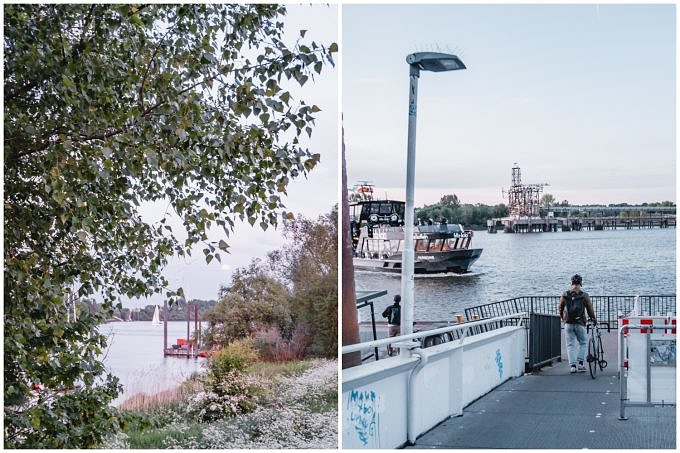 Fähre von Finkenwerder zu den Landungsbrücken